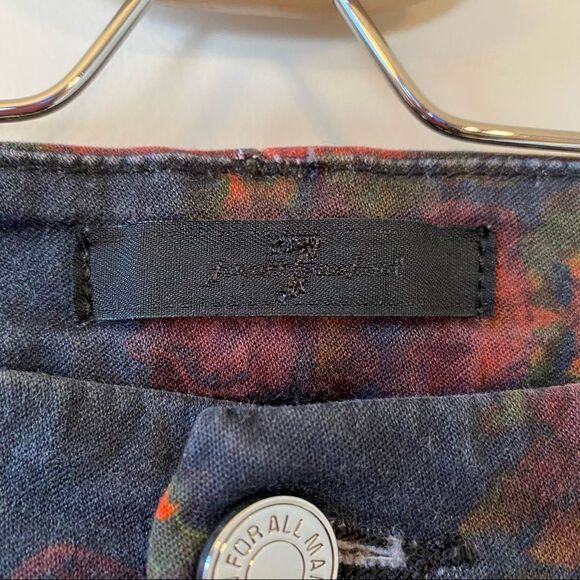 7 For All Mankind Rose Print Mid-Rise Skinny Jeans (Size:26) - Picture 9 of 12